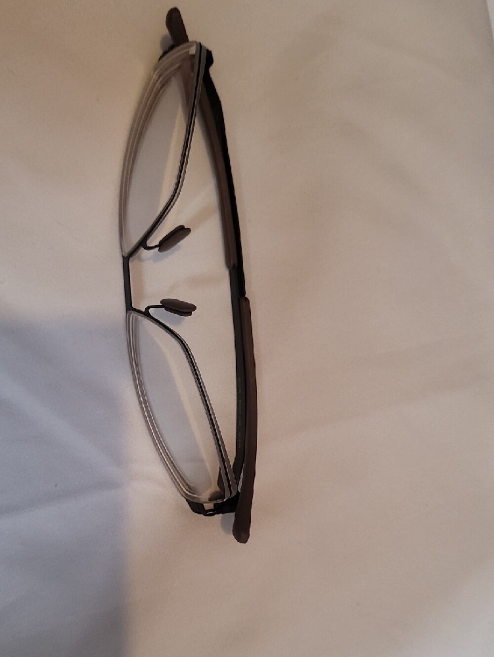 MYKITA Rimless Rectangular Glasses with Brown Temples - Picture 9 of 10